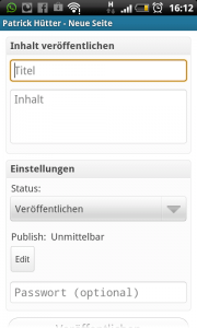 Android WordPress Artikel schreiben