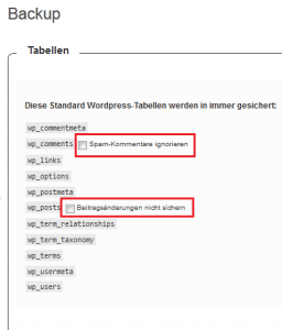 WP-DB-Backup - Erweiterte Datensicherung